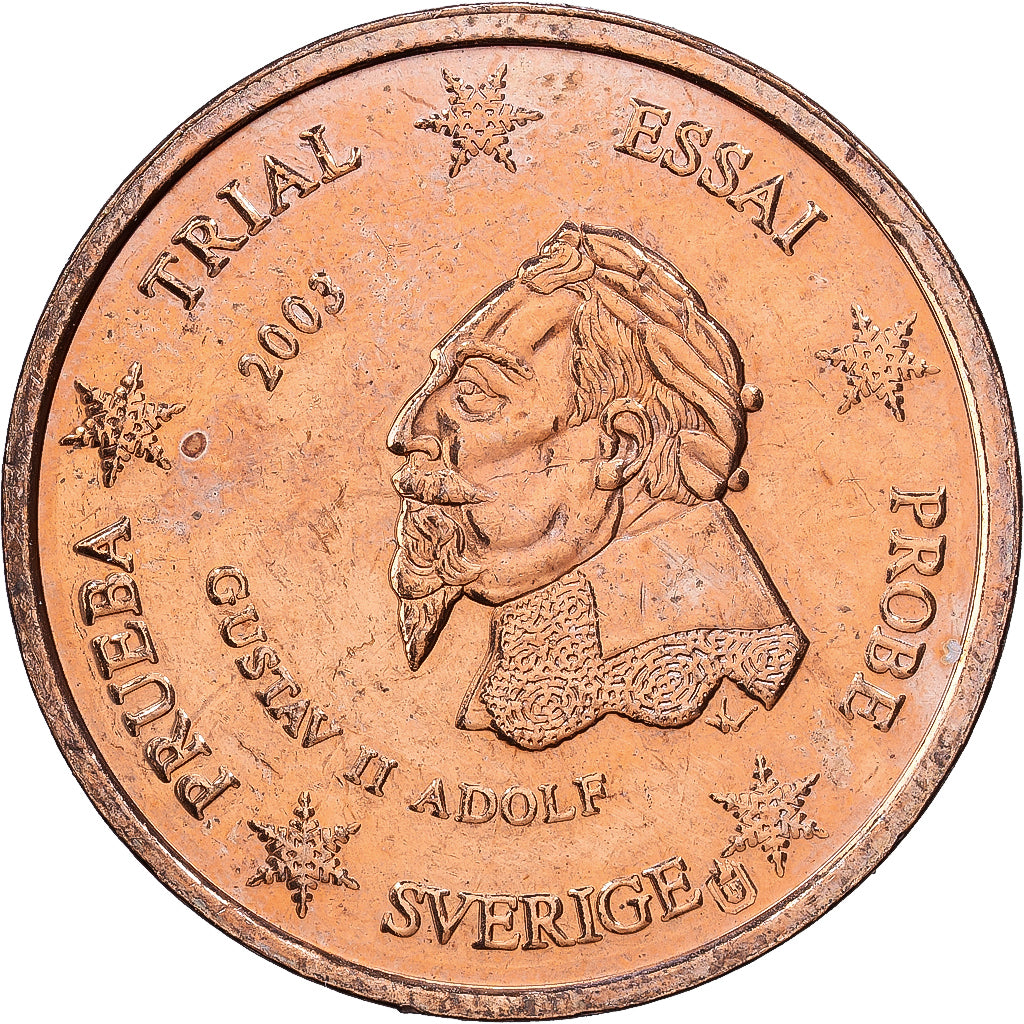 Svezia, medaglia, 5 C, Essai-Trial, 2003, Rame, Gustav II, SPL-