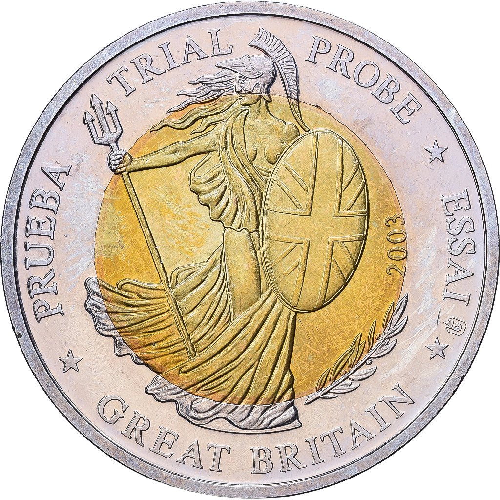 Gran Bretagna, medaglia, 2 E, Essai-Trial, 2003, Bimetallico, SPL