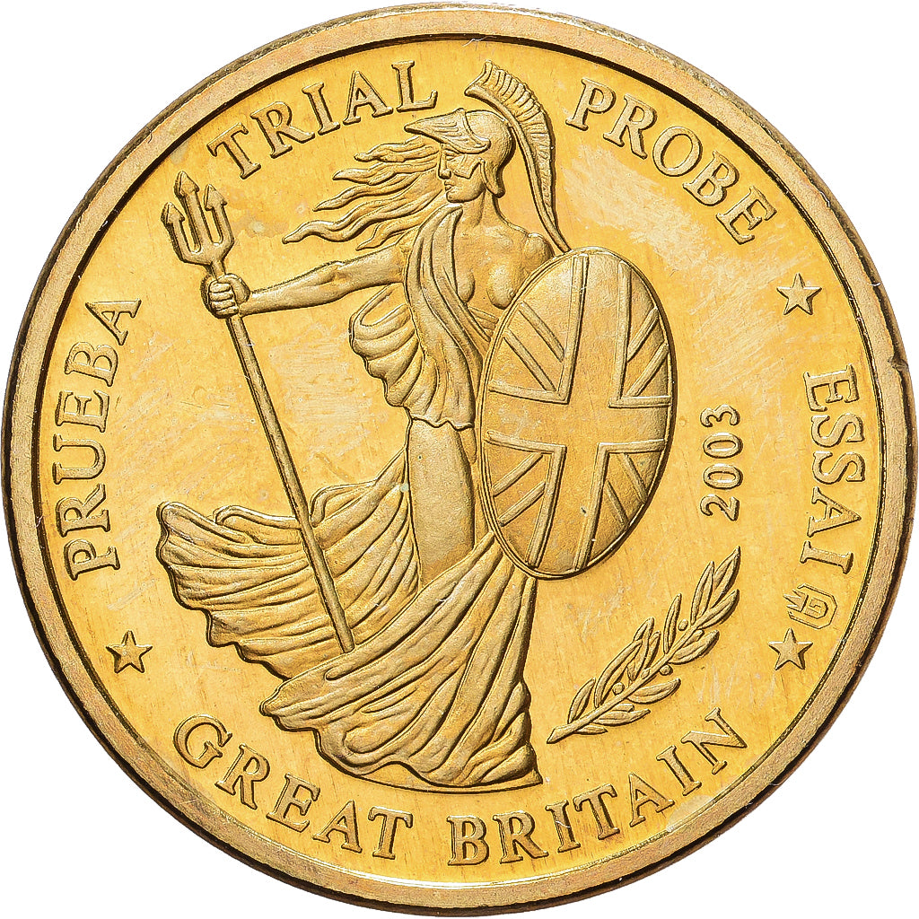 Great Britain, Medal, 10 C, Essai-Trial, 2003, Copper-Nickel Gilt, MS(63)