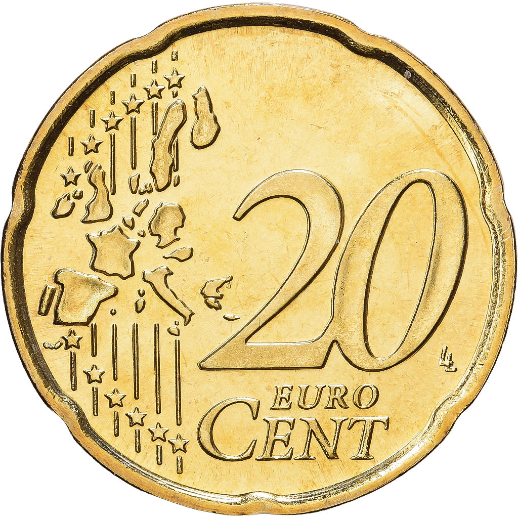 San Marino, 20 Euro Cent, BE, 2009, Rome, Brass, MS(65-70), KM:483