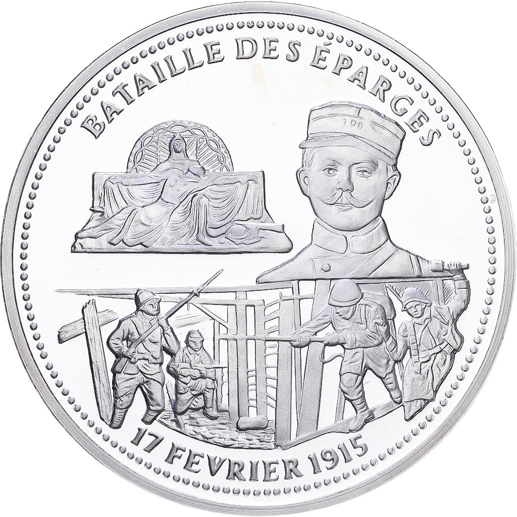 França, medalha, Bataille des Eparges,, Prata, MS(65-70)