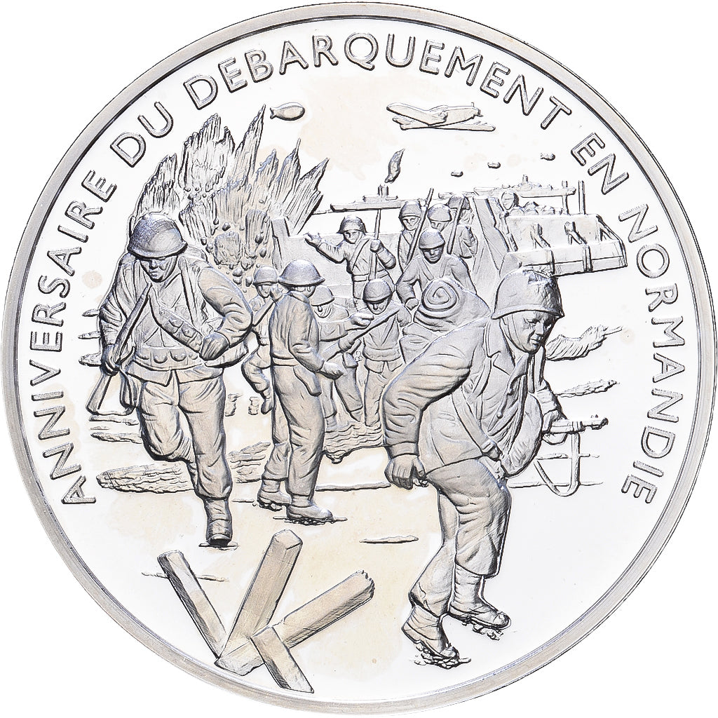 Francia, medaglia, Anniversaire du Débarquement de Normandie, Argento, FDC