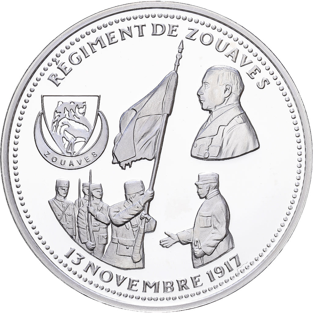 Francia, medaglia, Régiment de Zouaves, Argento, FDC