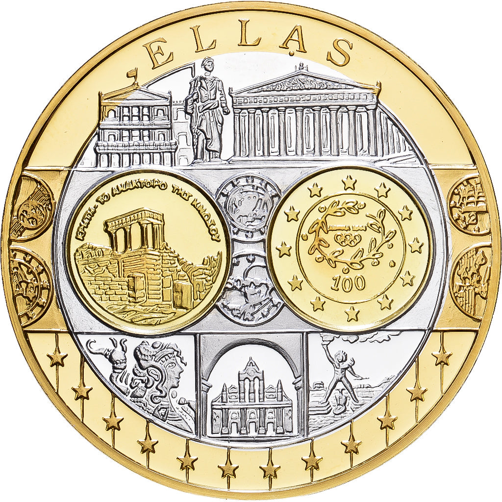 Grecia, medalla, Europa, Plata, FDC