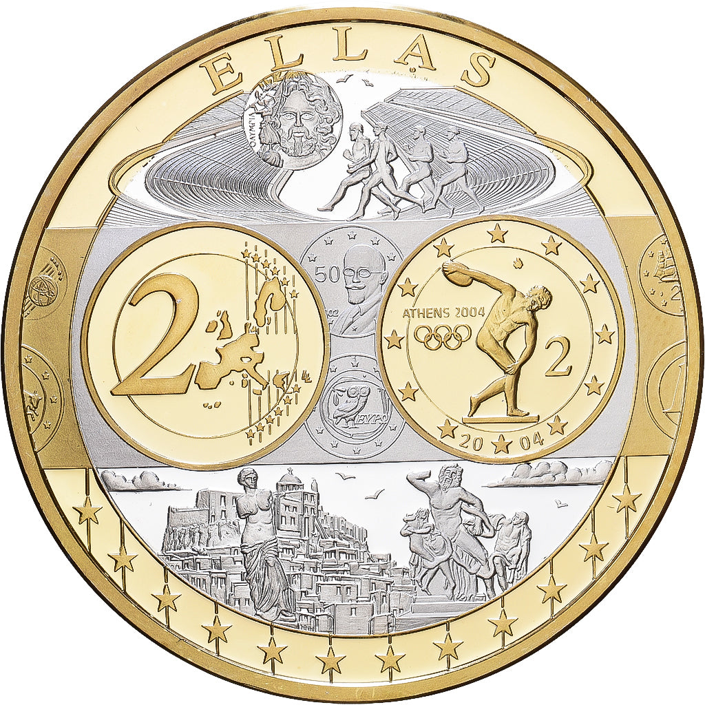 Grecia, medaglia, Europa, Argento, FDC
