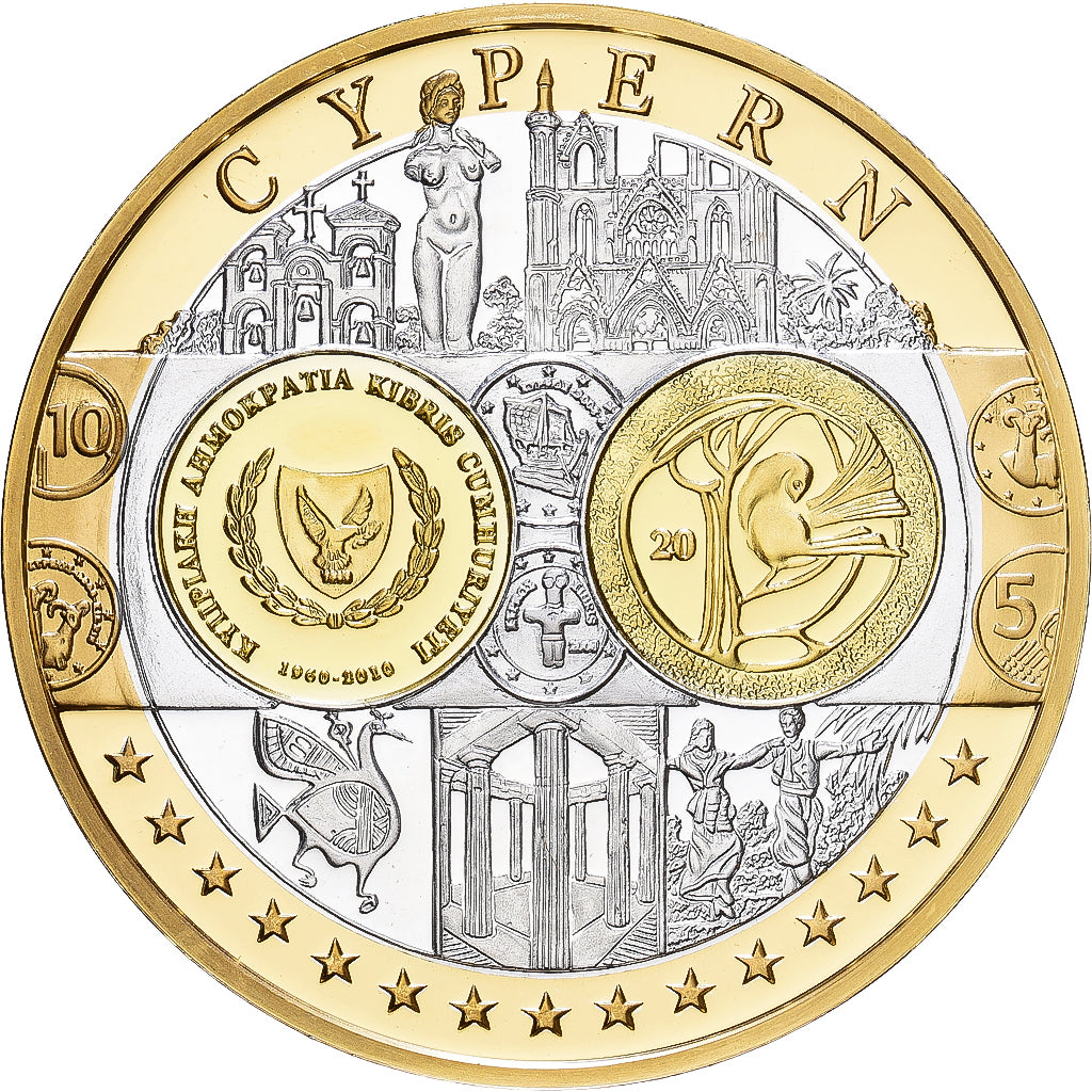 Chipre, medalla, Europa, Plata, FDC