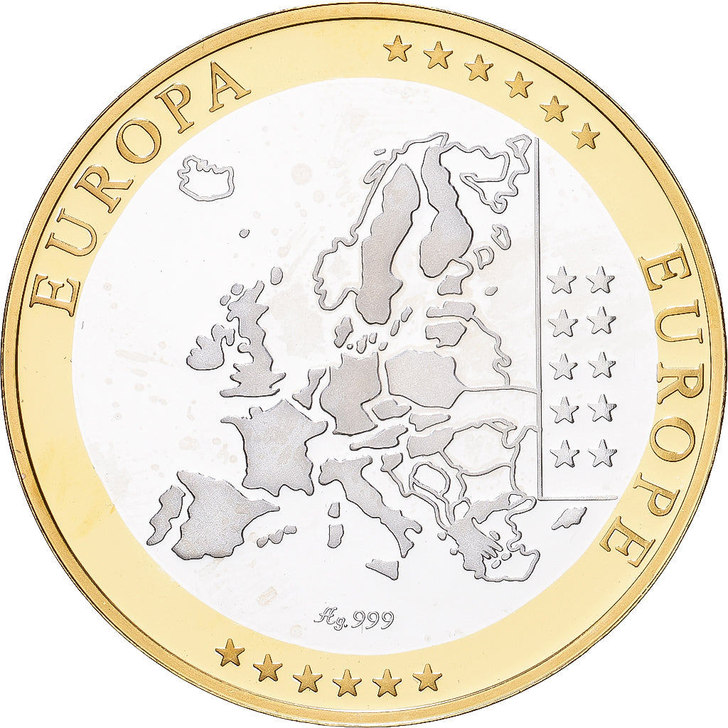 Italia, medalla, Europa, Plata, FDC