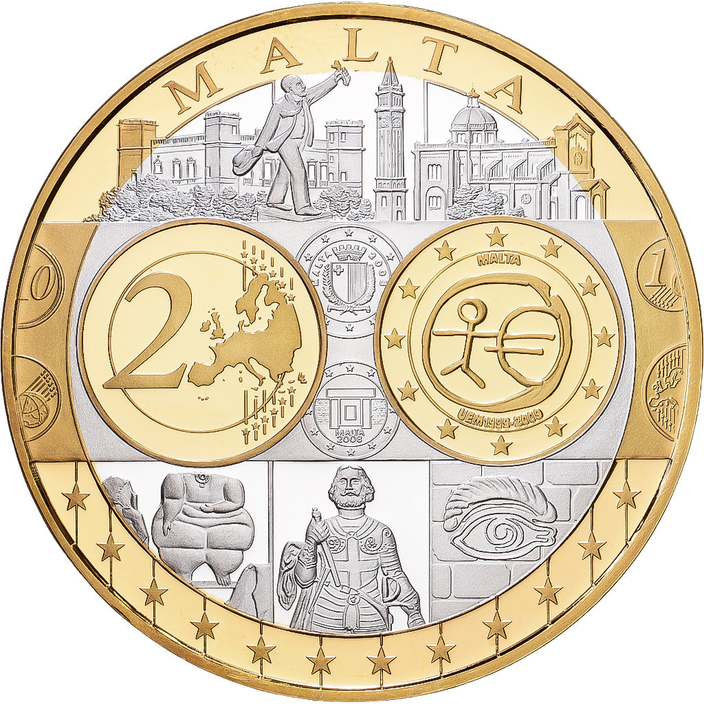 Malta, medalla, Europa, Plata, FDC
