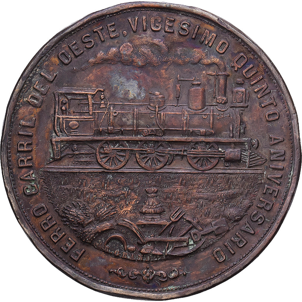 Argentinien, Medaille, Inauguracion de la Linea hasta el Pergamino, 1882