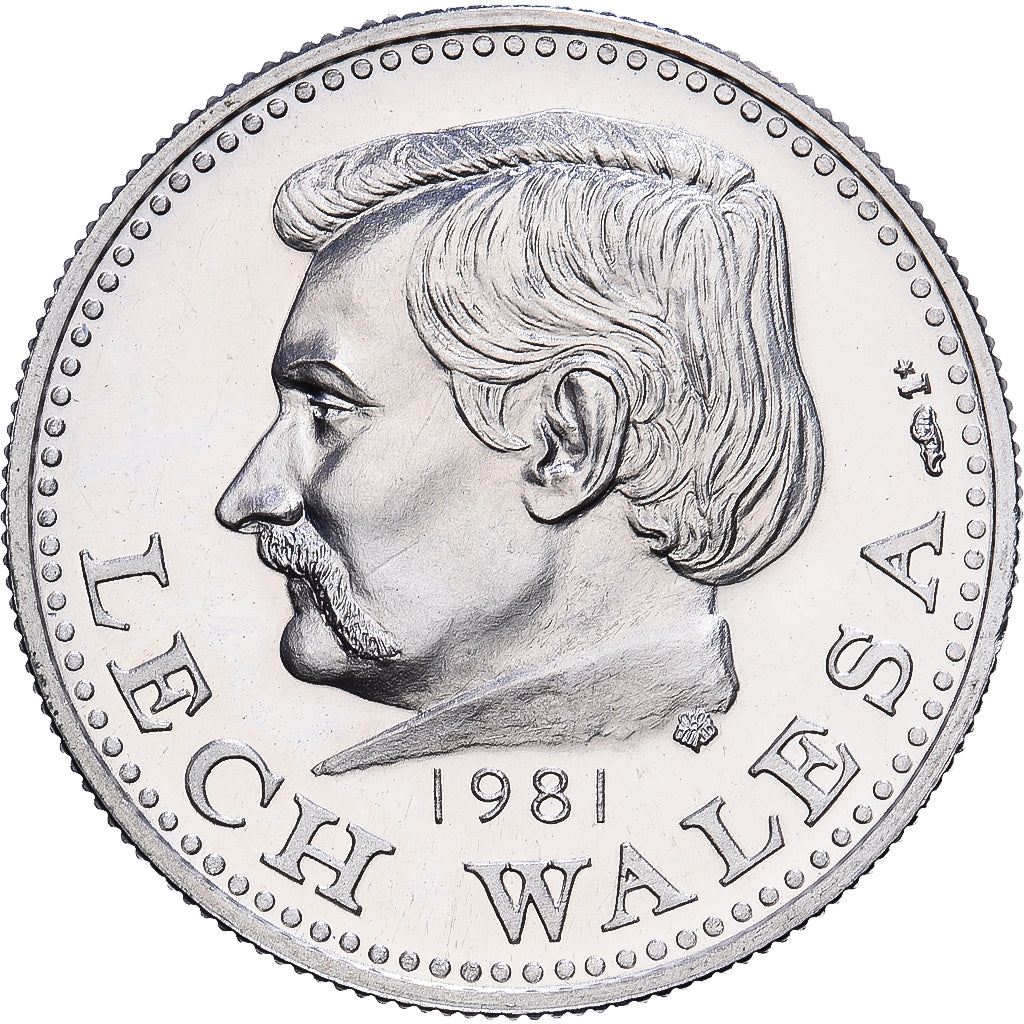 Francja, medal, Lech Walesa, Prix Nobel de la Paix de 1983, 1981, Srebro, MS(63)