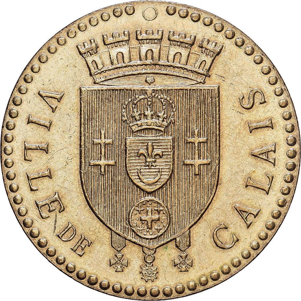 Francja, Token, Ville de Calais, Miedzionikiel Aluminium, AU(55-58)
