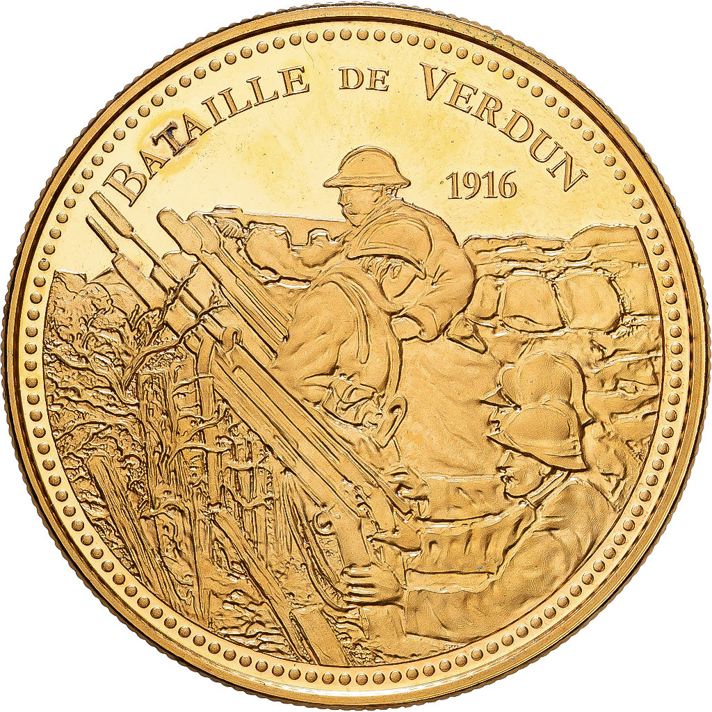 France, Medal, Première Guerre Mondiale, Bataille de Verdun, Copper Gilt