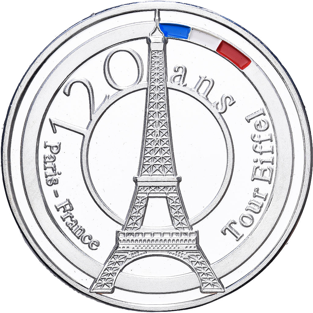 France, Medal, Tour Eiffel, 120 Ans, Silver Plated Copper, MS(64)