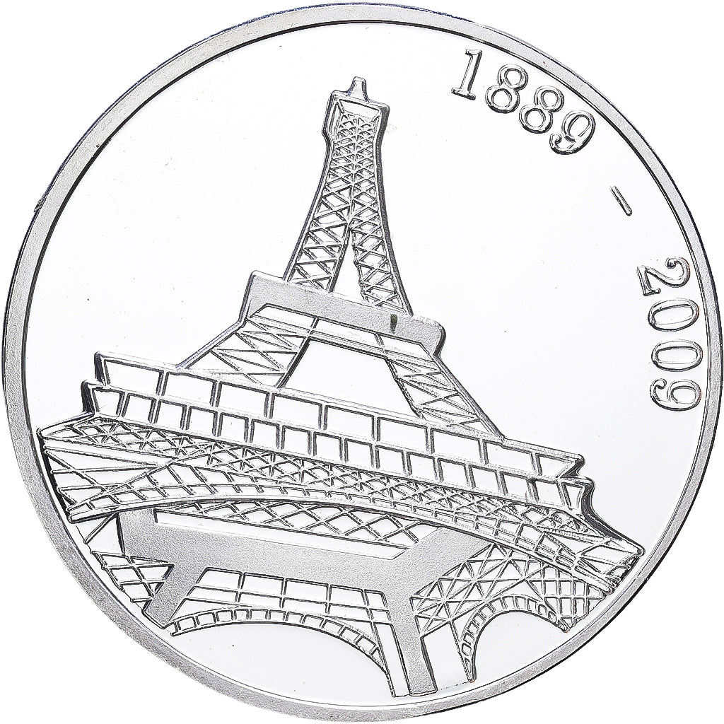 France, Medal, Tour Eiffel, 120 Ans, Silver Plated Copper, MS(64)
