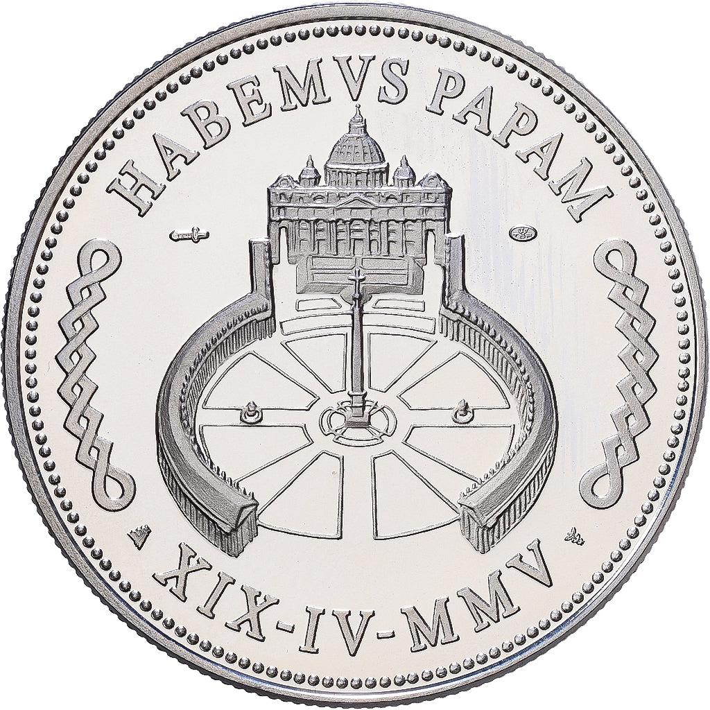 CIUDAD DEL VATICANO, medalla, Le Pape Benoit XVI, 2005, Plata, Prueba, FDC