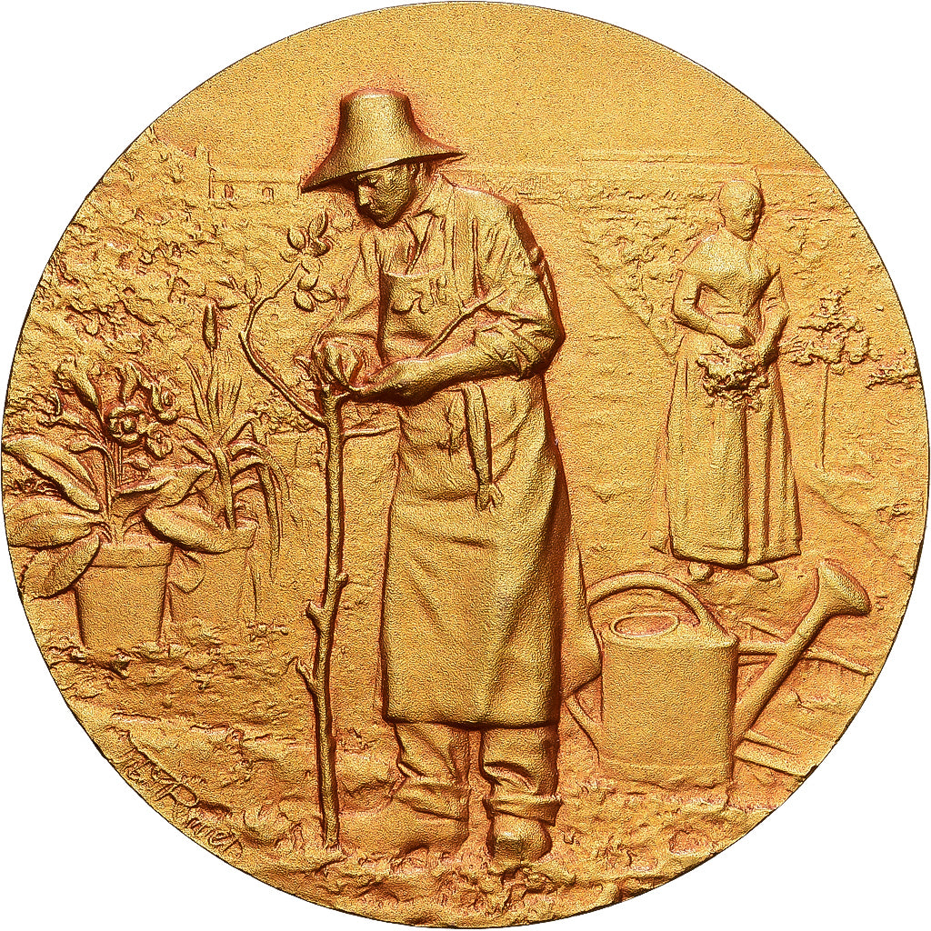 Francja, medal, Société d'Horticulture de Douai, Pokryty brązem, Rivet
