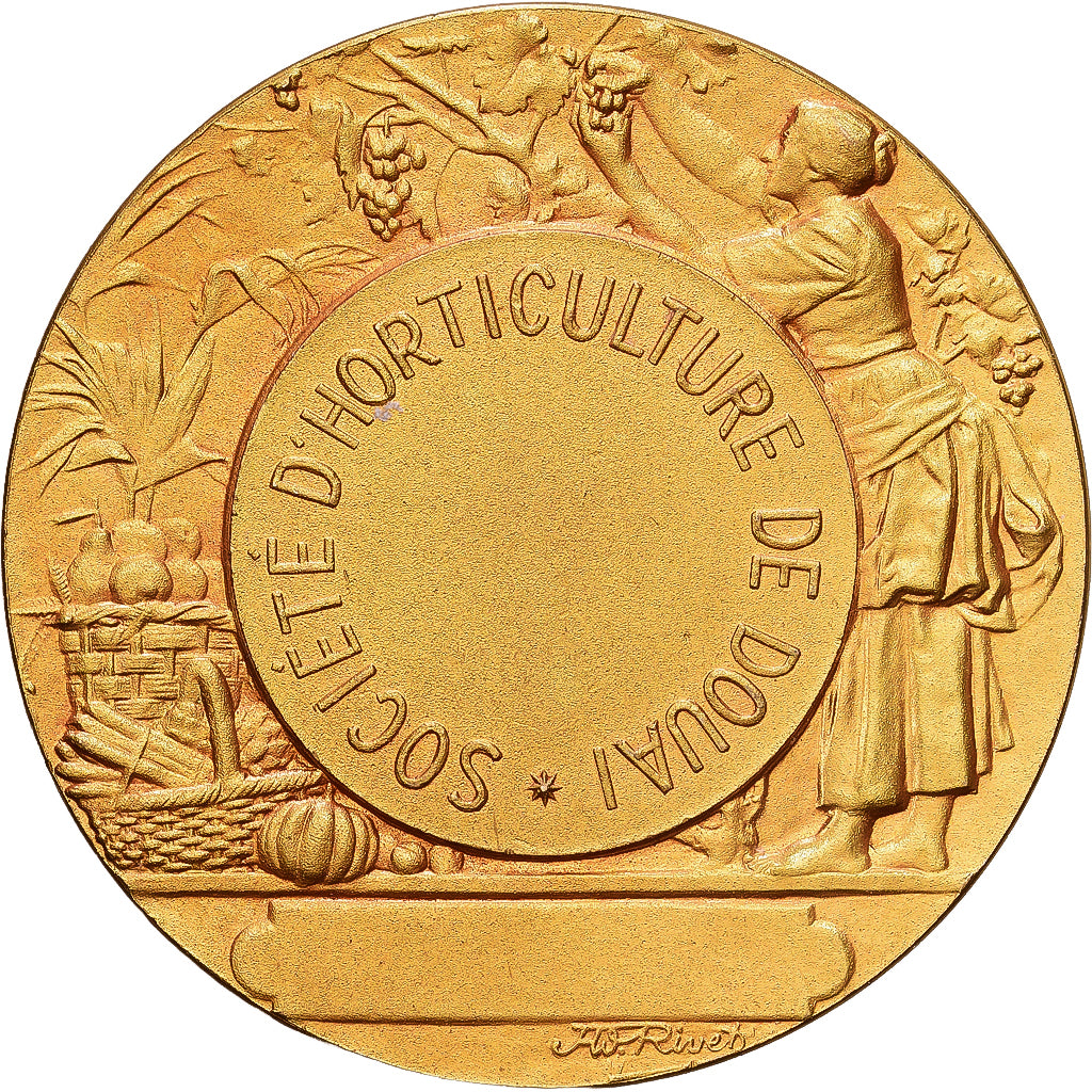 Francja, medal, Société d'Horticulture de Douai, Pokryty brązem, Rivet