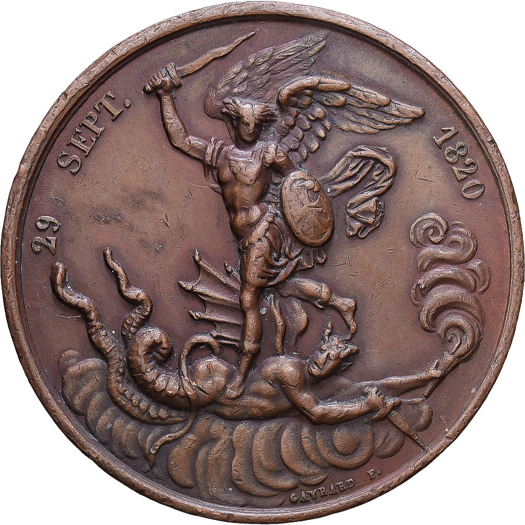 Francja, medal, Naissance de Henri Duc de Bordeaux, 1820, Brązowy, Gayrard