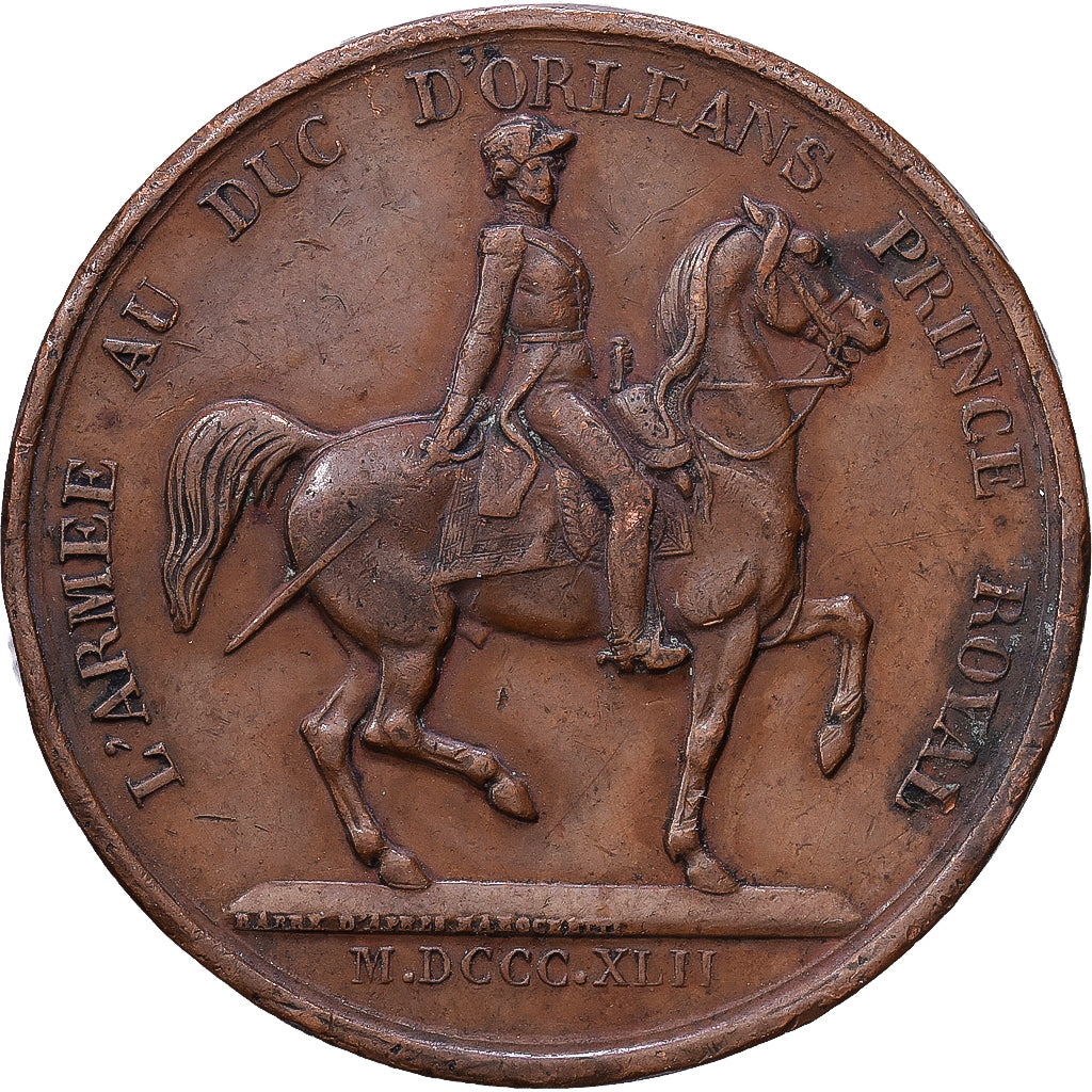 Frankreich, betaalpenning, L'Armée au Duc d'Orléans Prince Royal, 1842