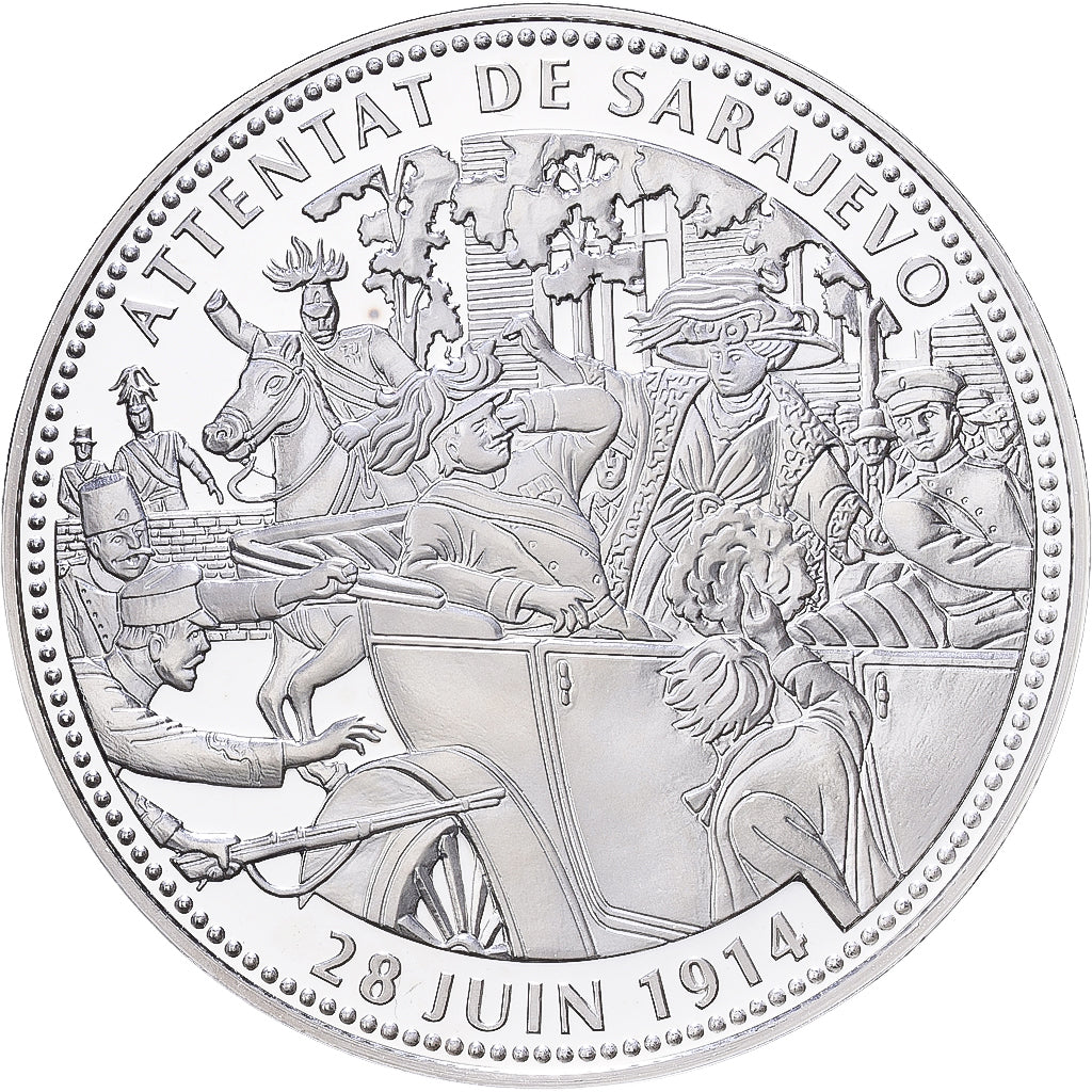 Frankreich, Medaille, Centenaire Première Guerre Mondiale, Attentat de