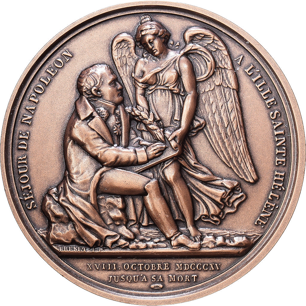 Francia, medaglia, Napoléon Ier à Saint Hélène, Bronzo, Denon, SPL