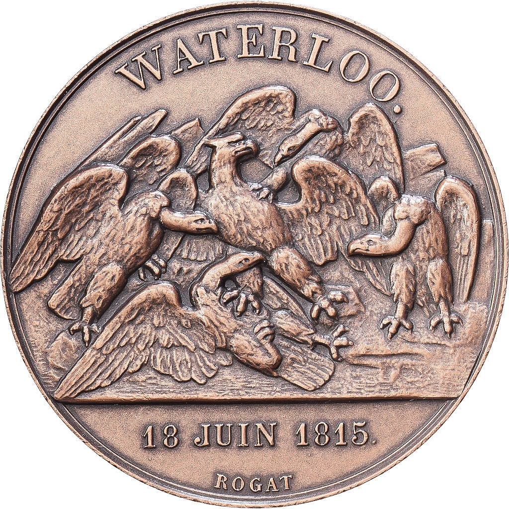 Francia, medalla, Napoléon Ier, Bataille de Waterloo (1815), Bronce, Rogat