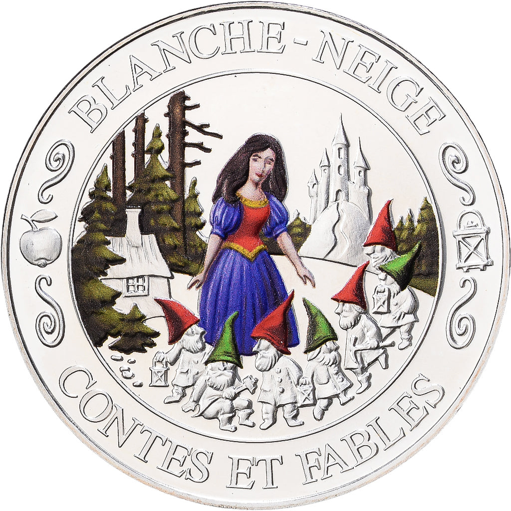 Francia, medalla, Contes et Fables, Blanche-Neige, Plata, FDC