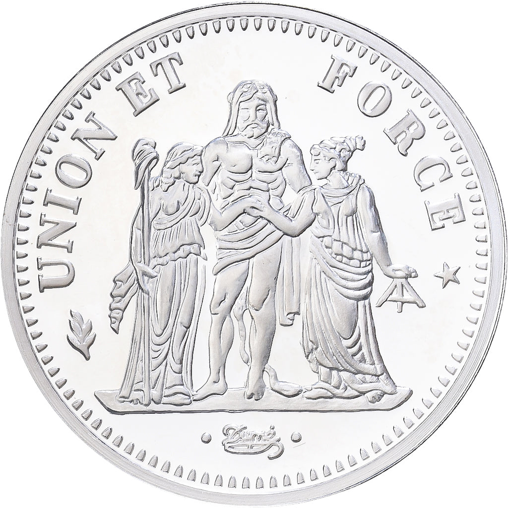 France, Medal, Reproduction, 5 Francs Union et Force, Silver, MS(65-70)