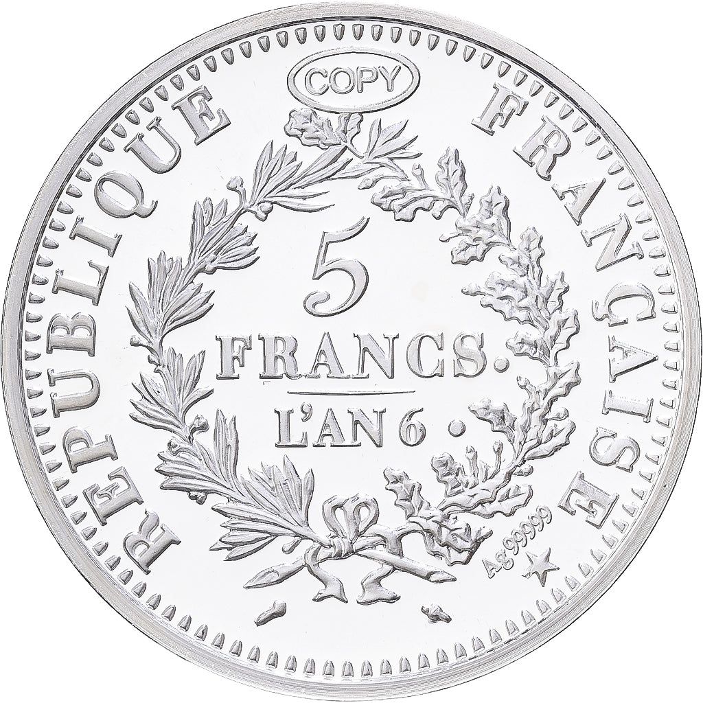 France, Medal, Reproduction, 5 Francs Union et Force, Silver, MS(65-70)