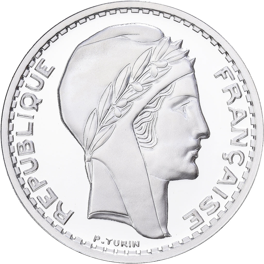 Frankrijk, Medaille, Reproduction de la 20 Francs TURIN 1939, Zilver, FDC