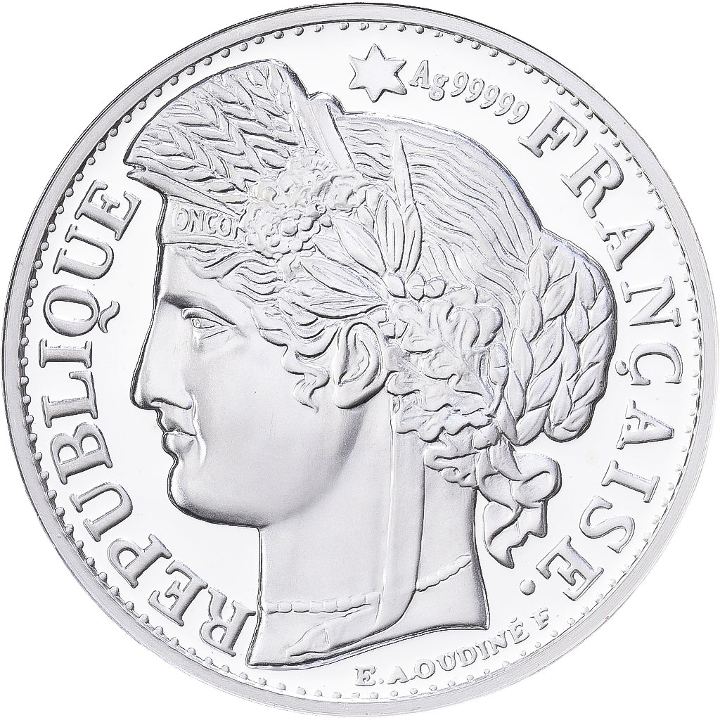 Francia, medalla, Reproduction de la 50 Centimes Cérès 1889, Plata, FDC