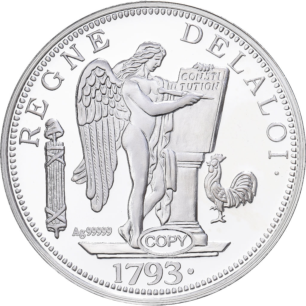 France, Medal, Reproduction, Ecu de Six Livres, Silver, MS(65-70)