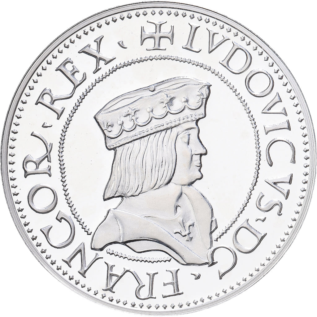 France, Médaille, Reproduction du Teston Milan Louis XII, Argent, FDC