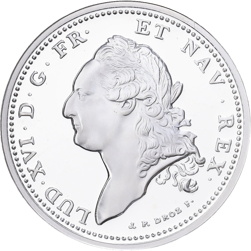 França, medalha, Reproduction de l'Ecu de Calonne 1786, Prata, MS(65-70)