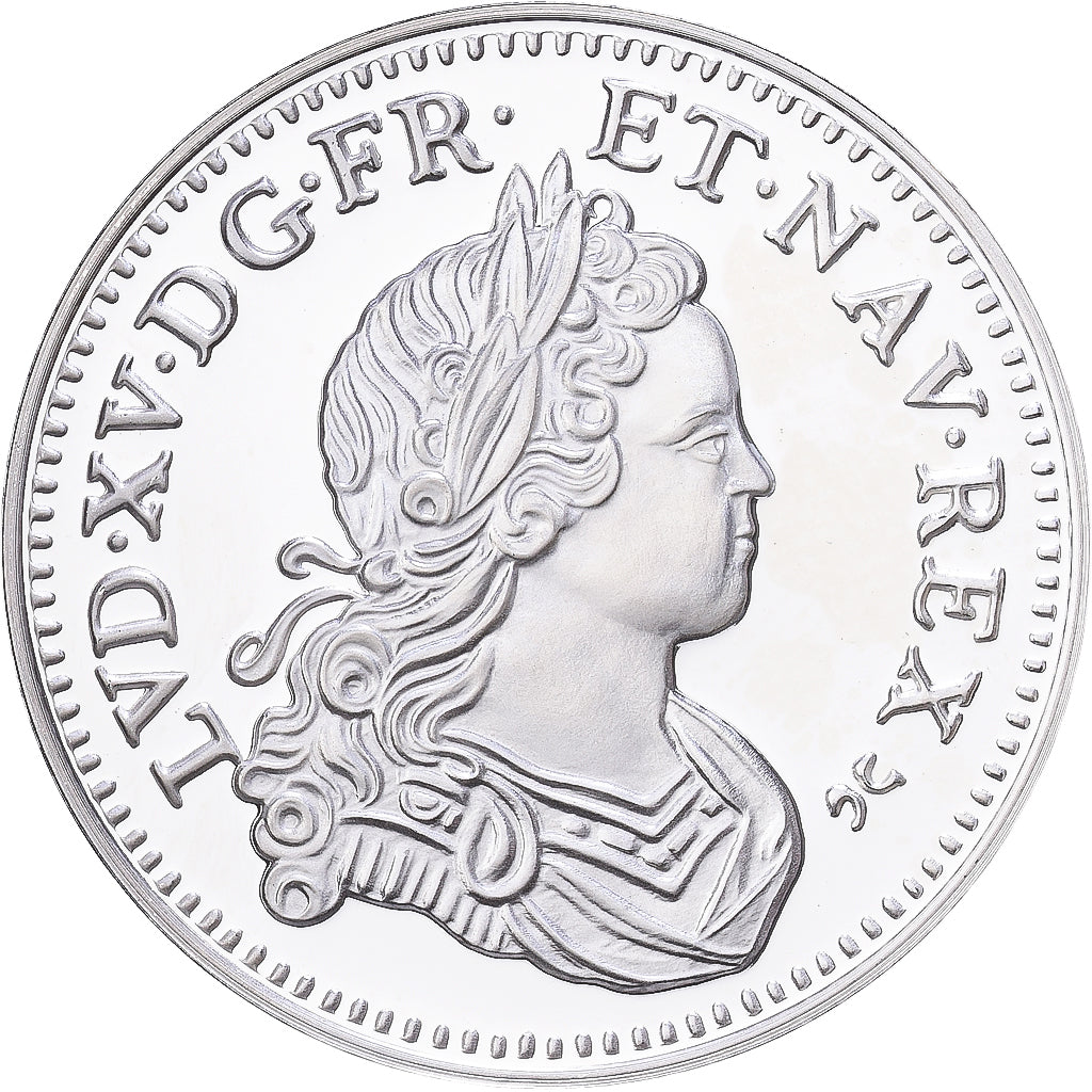 France, Medal, Reproduction de l'Ecu de Navarre, Louis XV, Silver, MS(65-70)