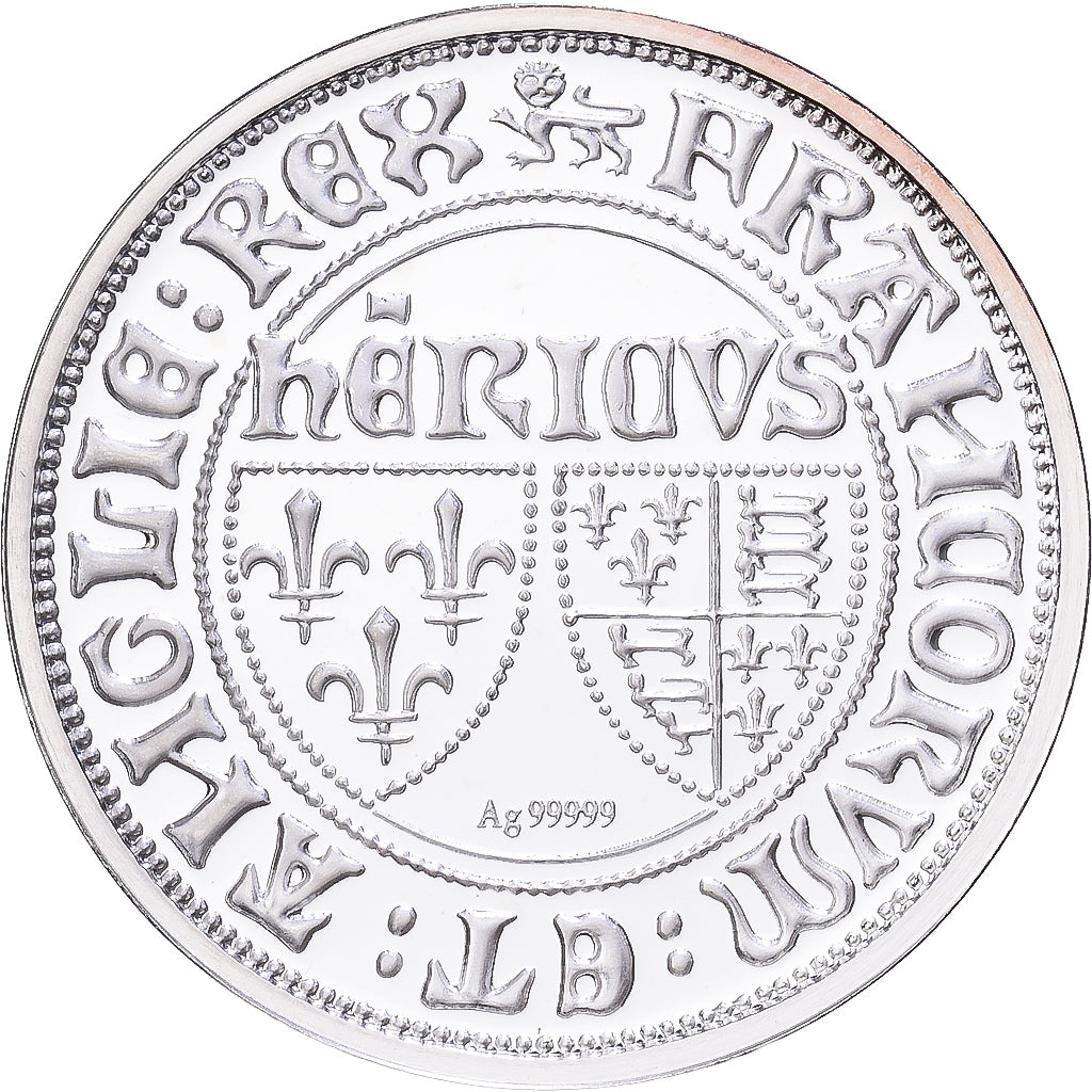 France, Medal, Reproduction du Blanc aux Ecus, Henry VI de Lancastre, Silver