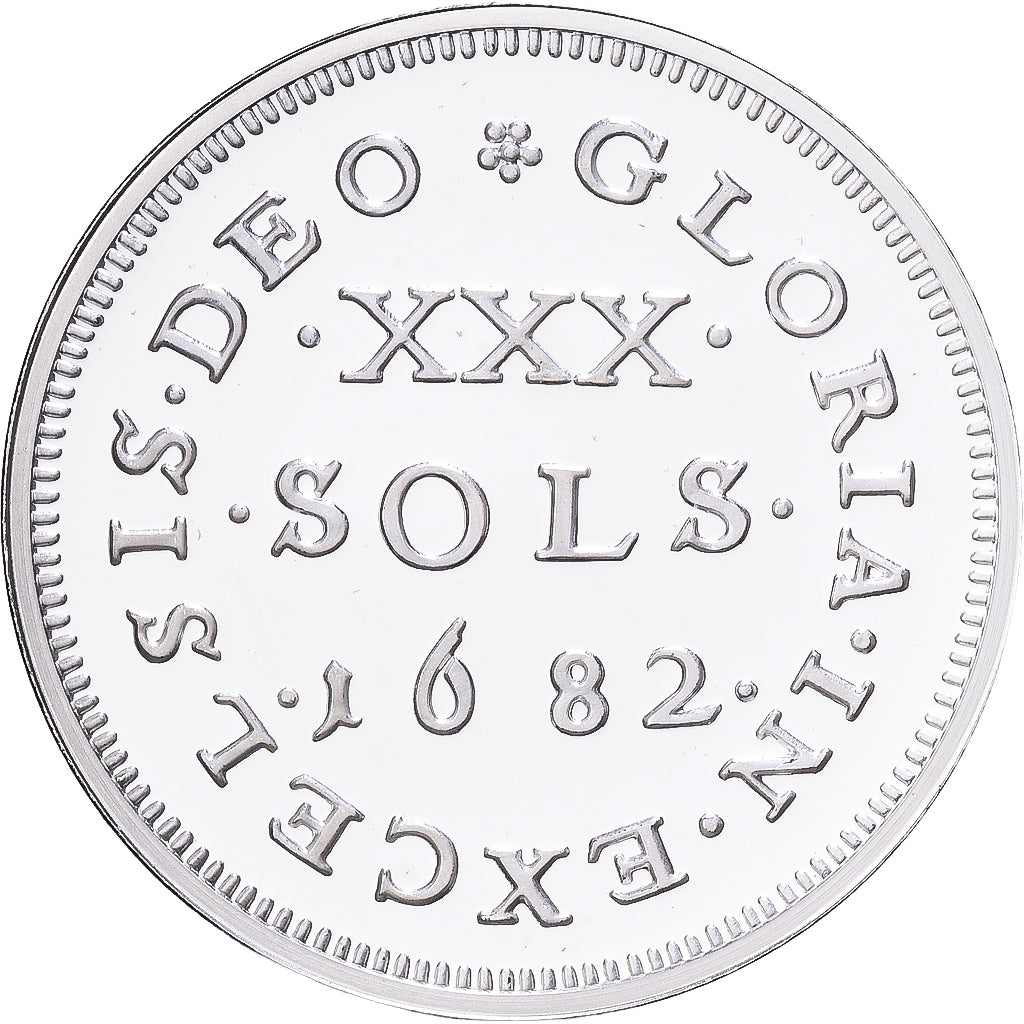 France, Médaille, Reproduction de la 30 Sols 1682, Argent, FDC