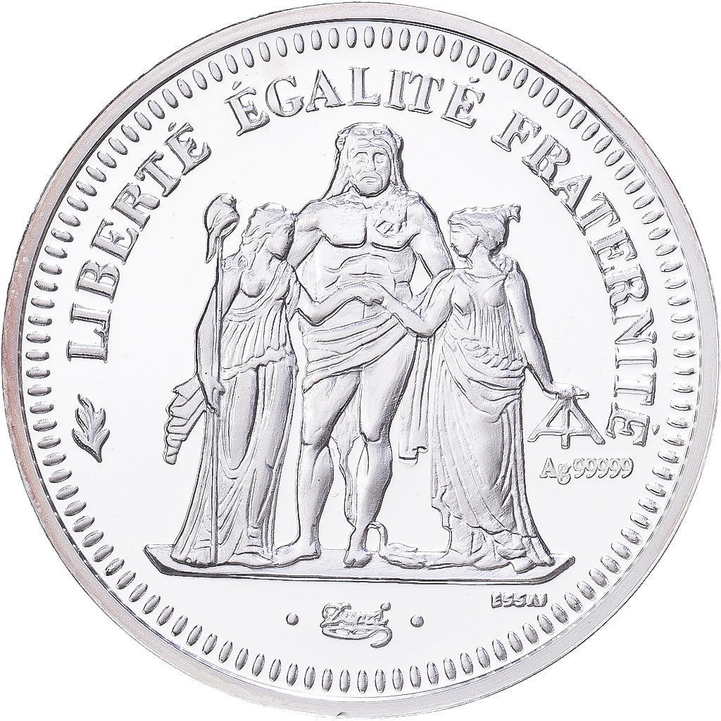 France, Médaille, Reproduction de la 20 Francs Hercule 1973, Argent, FDC