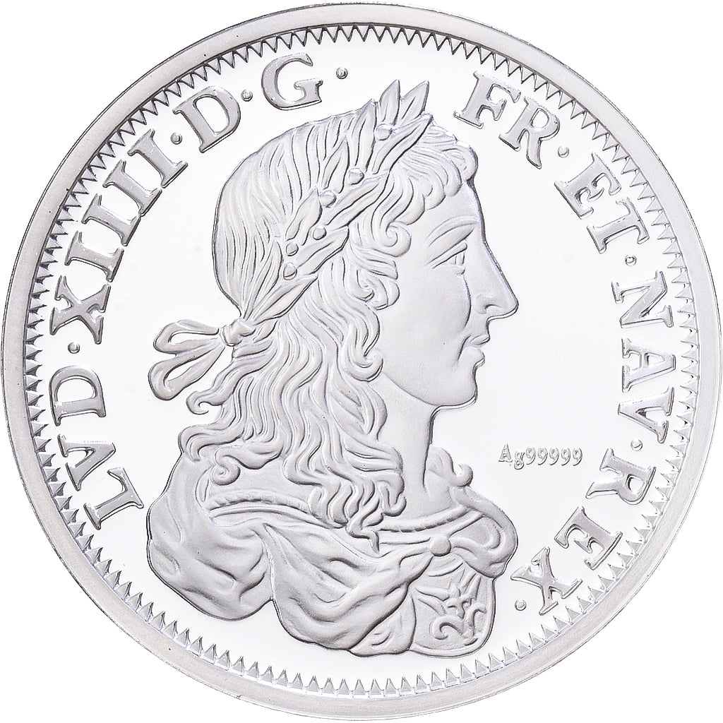 France, Médaille, Reproduction du Lis d'Argent 1656 Paris, Louis XIV, Argent