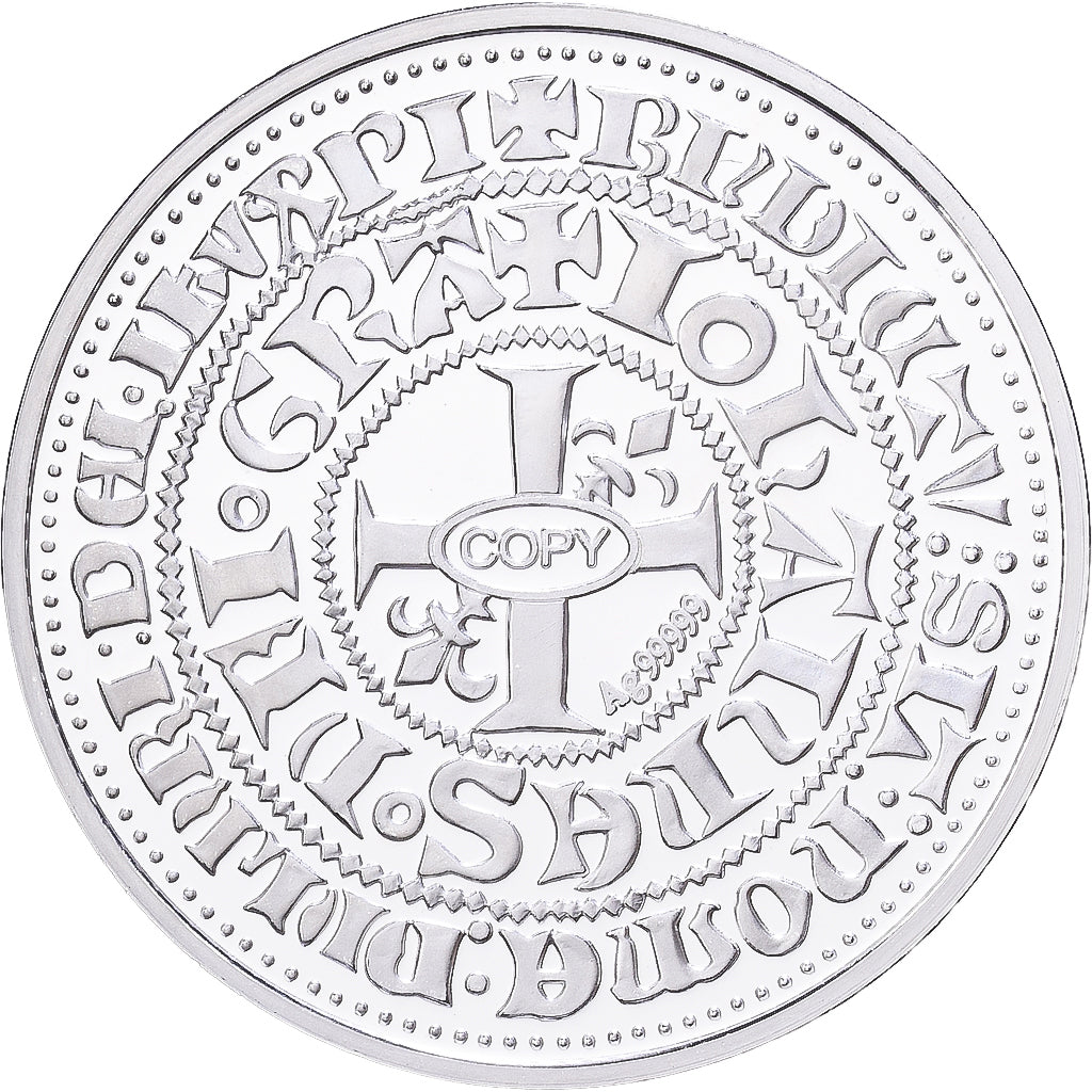 France, Médaille, Reproduction du Gros Blanc à la Couronne, Jean II Le Bon