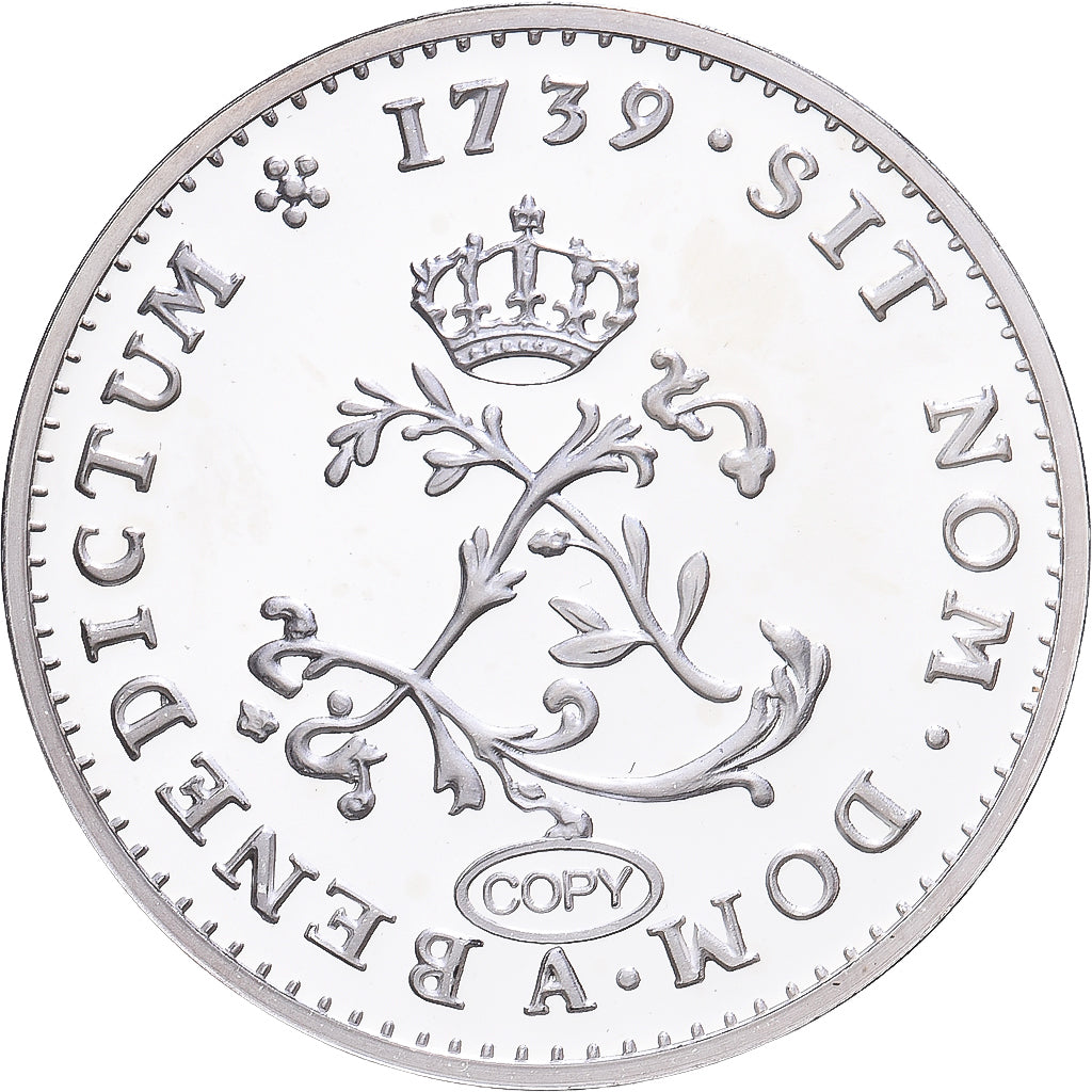 France, Médaille, Reproduction du Double Sol 1739, Louis XV, Argent, FDC