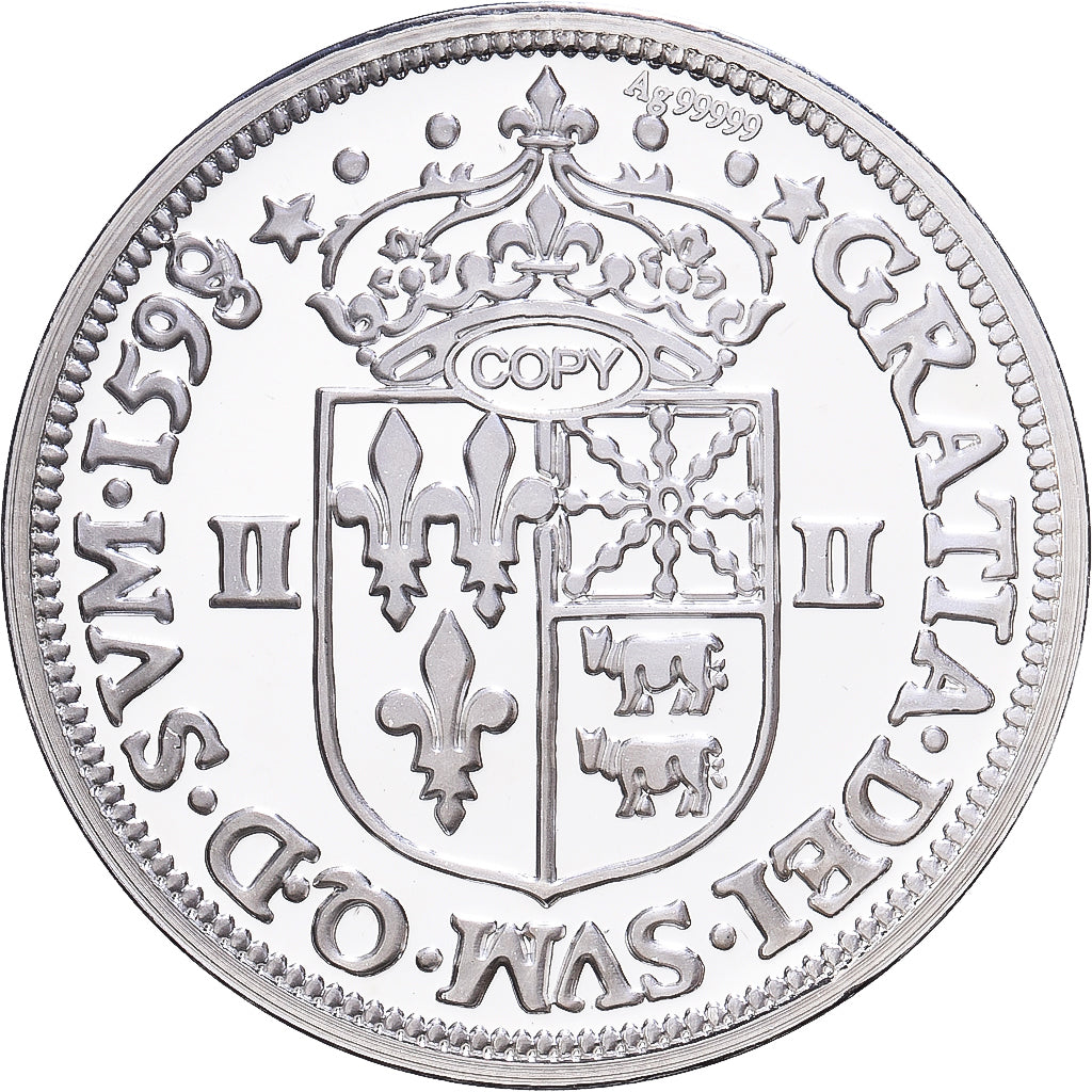 France, Médaille, Reproduction, Quart d'Ecu du Béarn, Henri IV, Argent, FDC