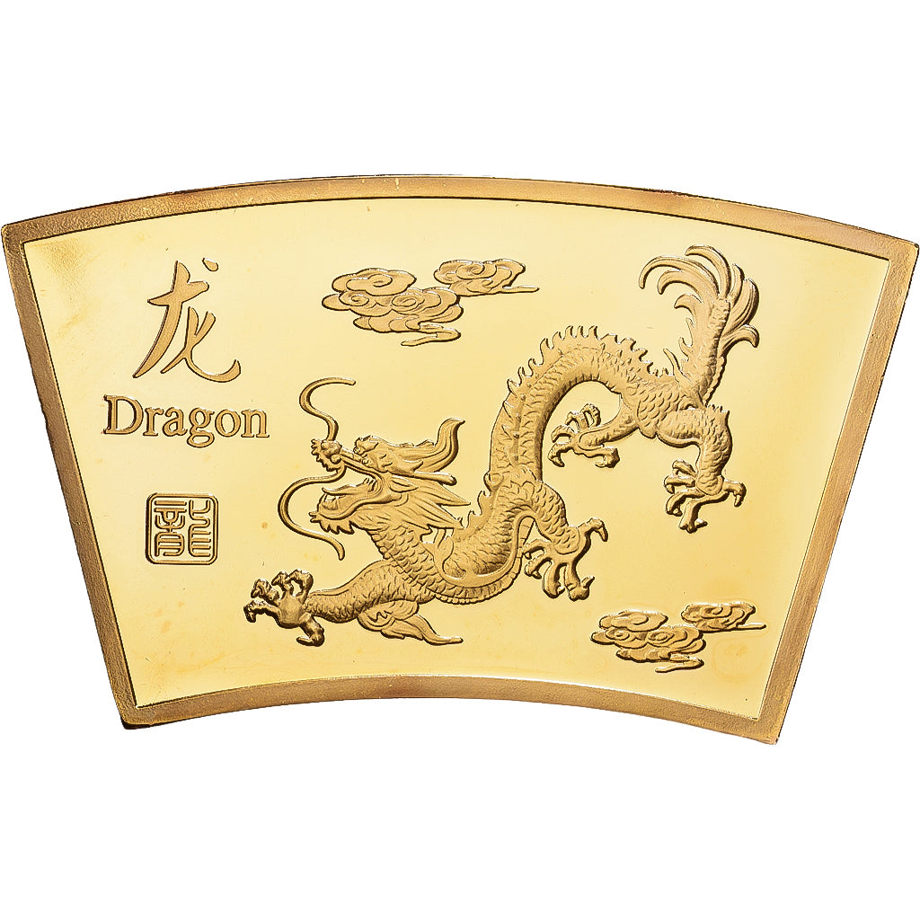 China, Medal, Année du Dragon, Copper Gilt, MS(65-70)