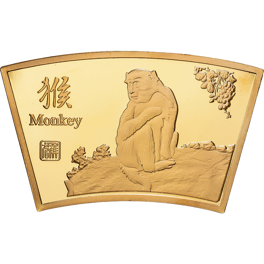 China, Medal, Année du singe, Copper Gilt, MS(65-70)