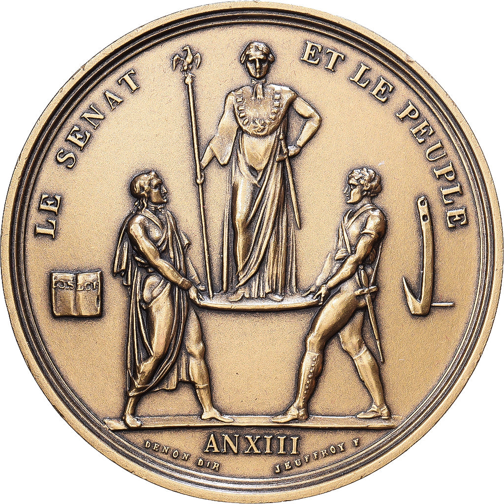 France, Medal, Napoléon Ier, Le Sénat et le Peuple, Bronze, Denon, MS(63)