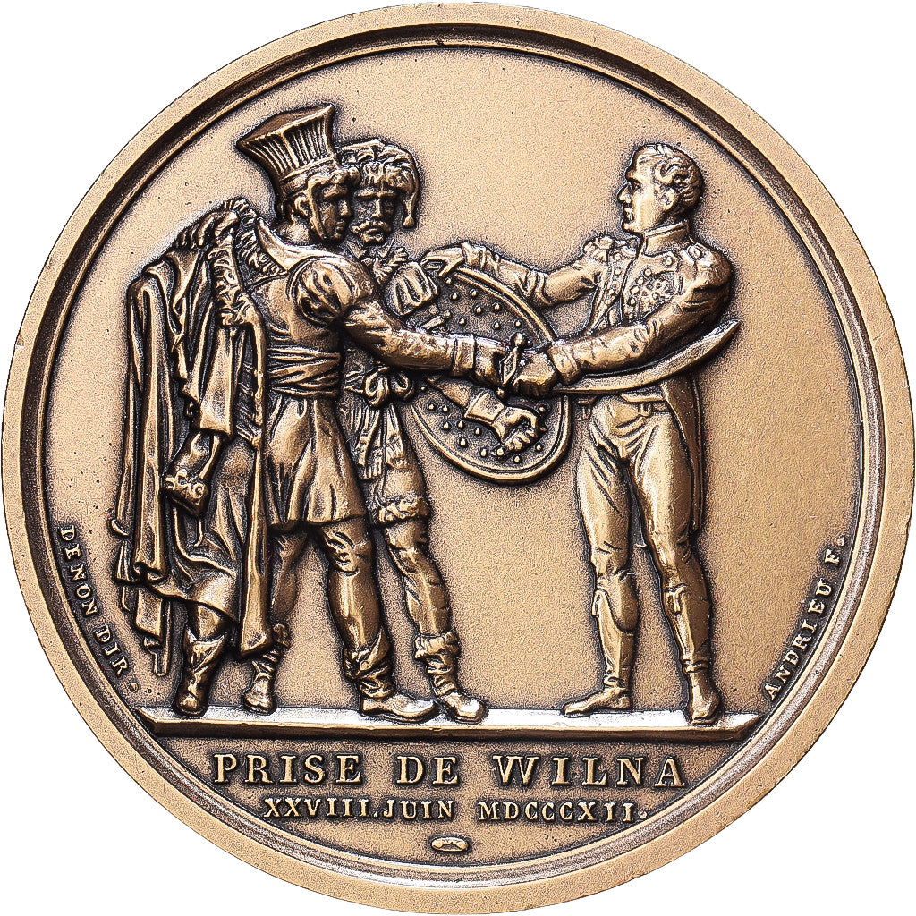 France, Medal, Napoléon Ier, Prise de Wilna, Bronze, Denon, MS(63)