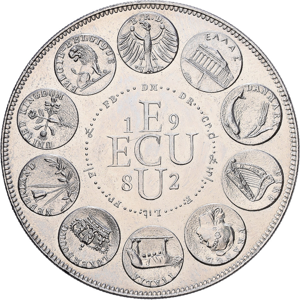 Francia, medalla, Ecu Europa, 1982, Cobre - níquel, SC+