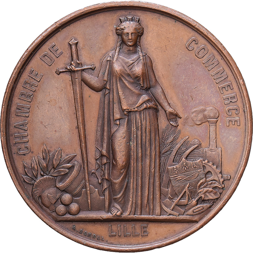 Francja, medal, Napoléon III, Visite de la Chambre de Commerce de Lille, 1867