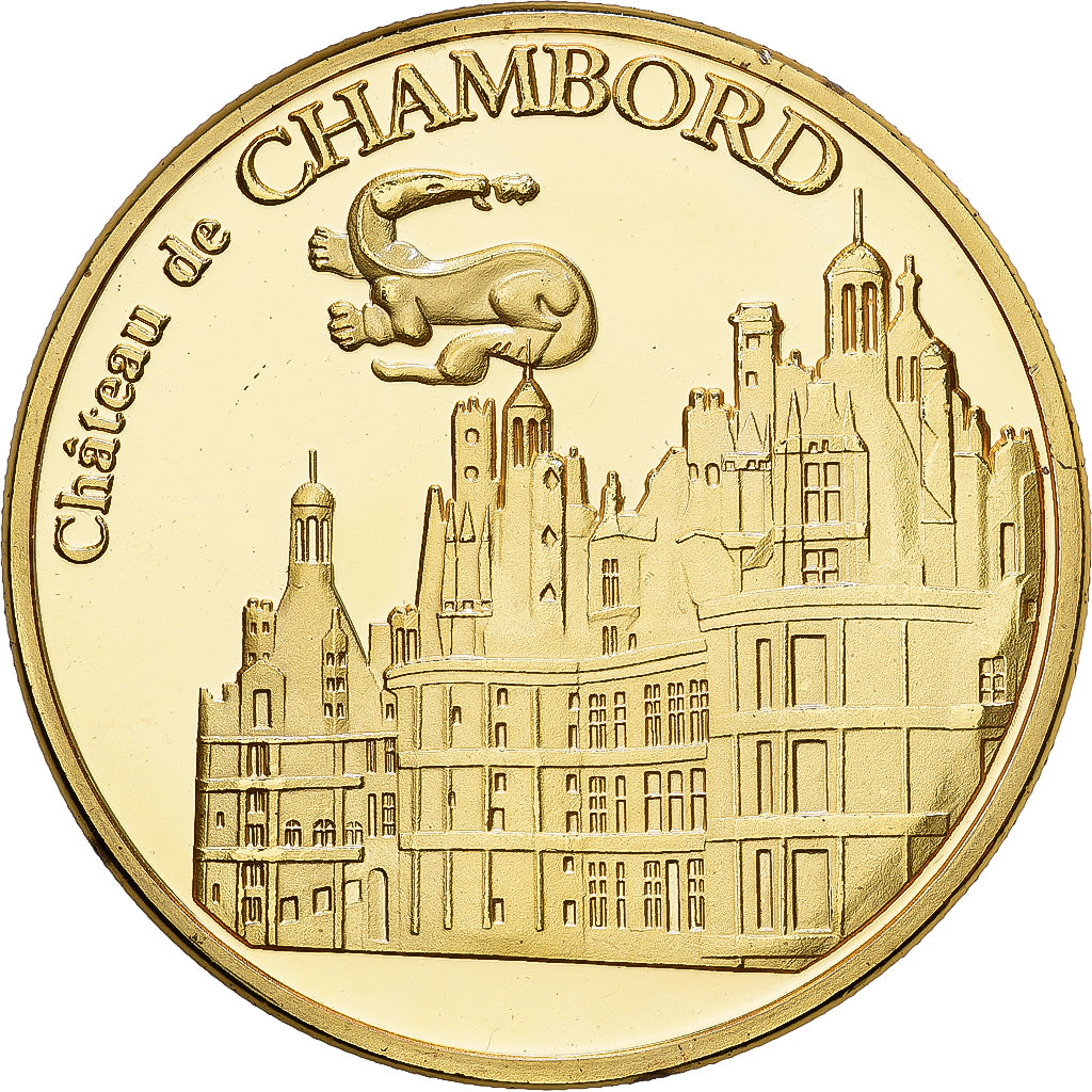 Francia, zeton, Château de Chambord, Cobre - níquel dorado, MBC
