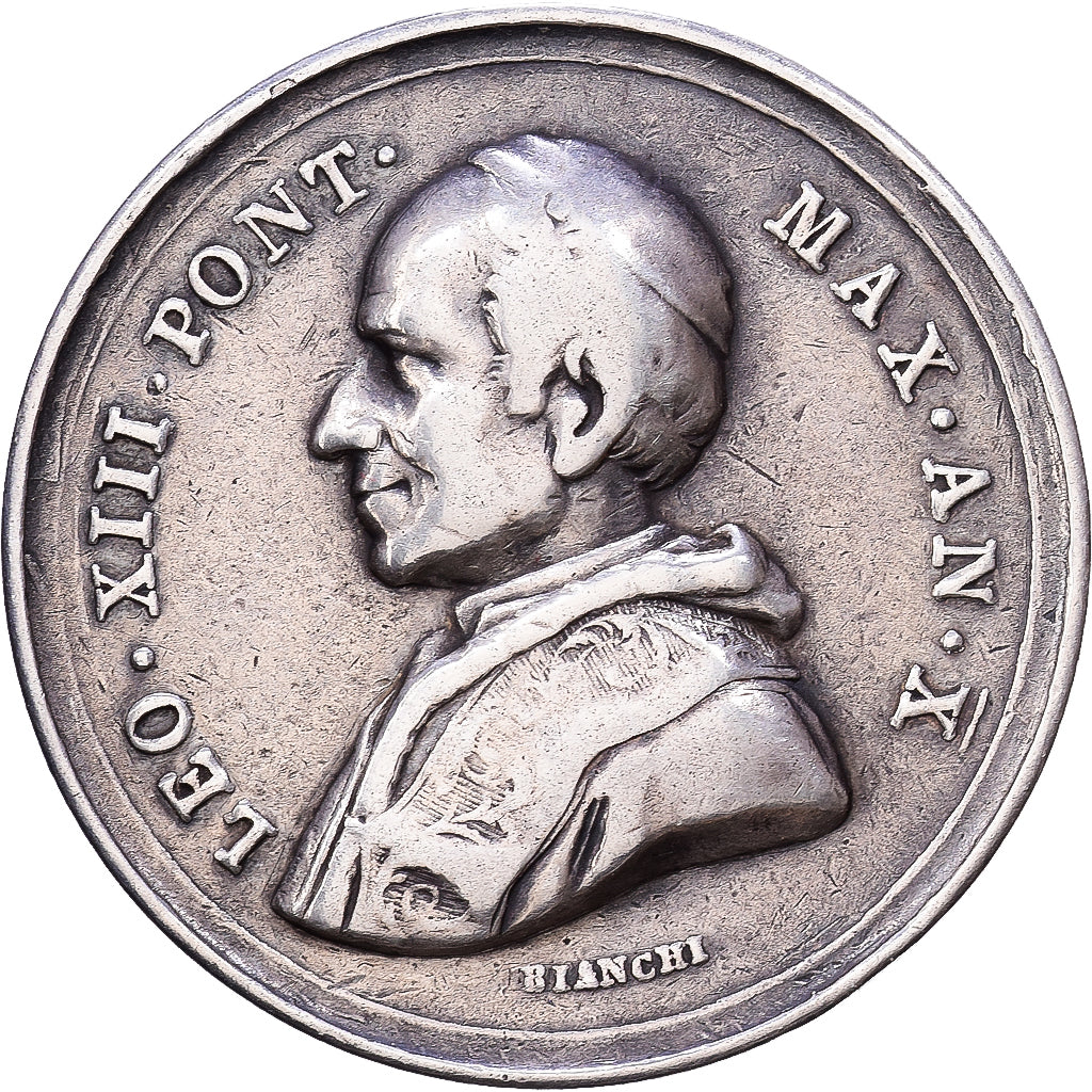 Vaticaanstad, Medaille, Le Pape Léon XIII, 1888, Zilver, Blanchi, ZF